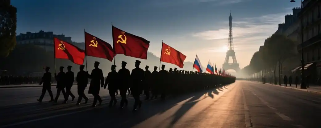 Париж встретил участников "Бессмертного полка" с символикой победы